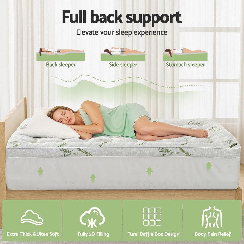 Giselle Furniture > Mattresses > Mattress Toppers Giselle Mattress Topper 11cm Pillowtop toppers Bamboo King Single