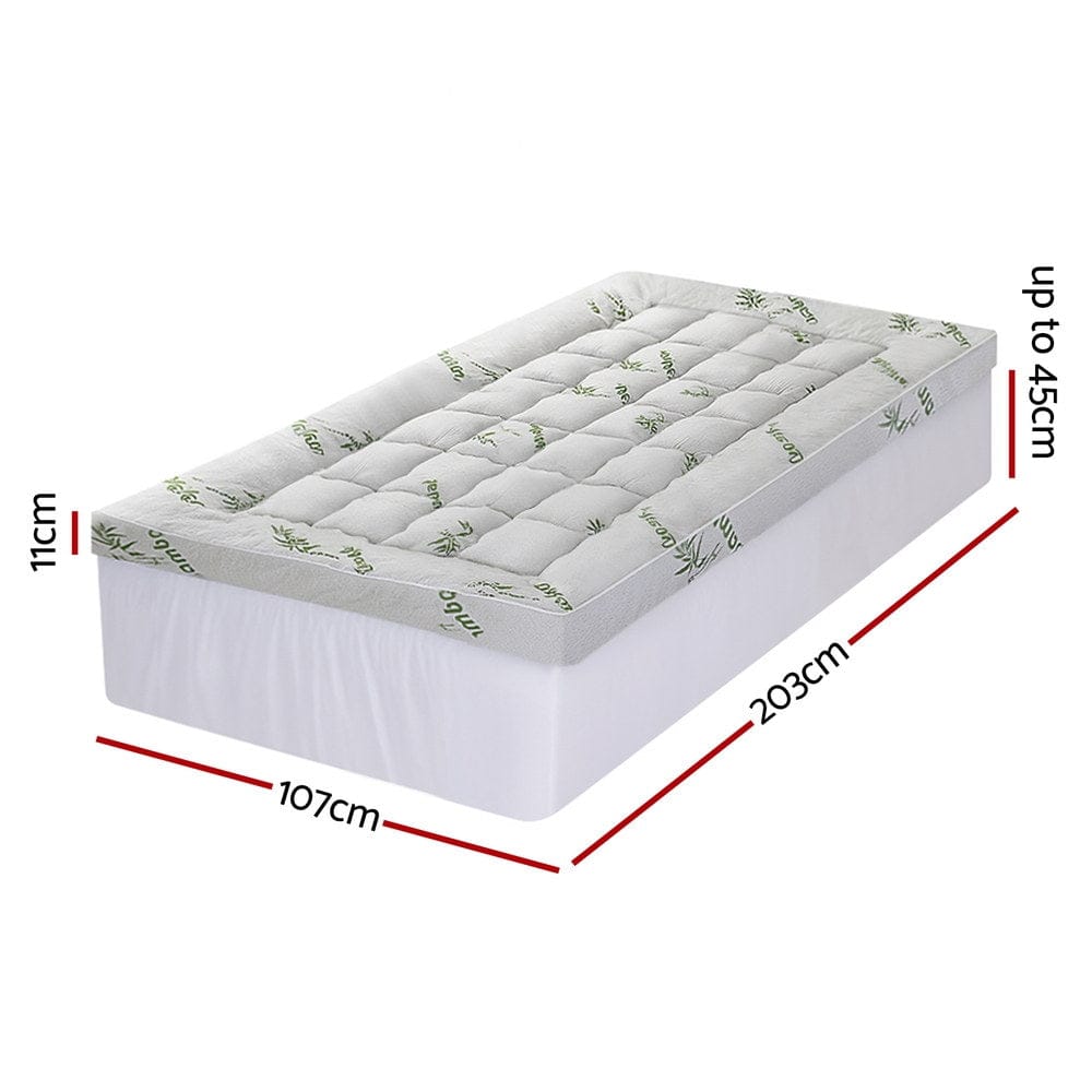 Giselle Furniture > Mattresses > Mattress Toppers Giselle Mattress Topper 11cm Pillowtop toppers Bamboo King Single
