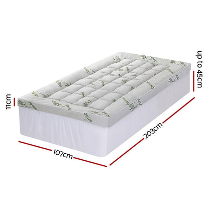 Giselle Furniture > Mattresses > Mattress Toppers Giselle Mattress Topper 11cm Pillowtop toppers Bamboo King Single