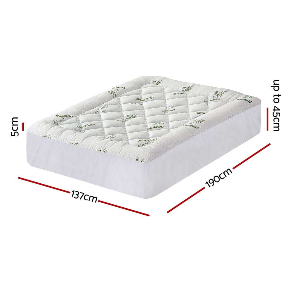 Giselle Furniture > Mattresses > Mattress Toppers Giselle Mattress Topper 5cm Pillowtop toppers Bamboo Double