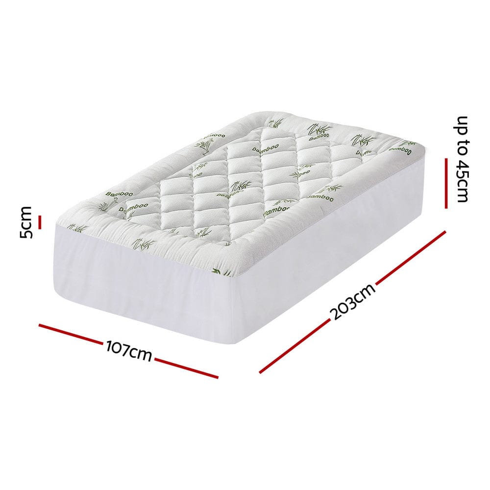 Giselle Furniture > Mattresses > Mattress Toppers Giselle Mattress Topper 5cm Pillowtop toppers Bamboo King Single