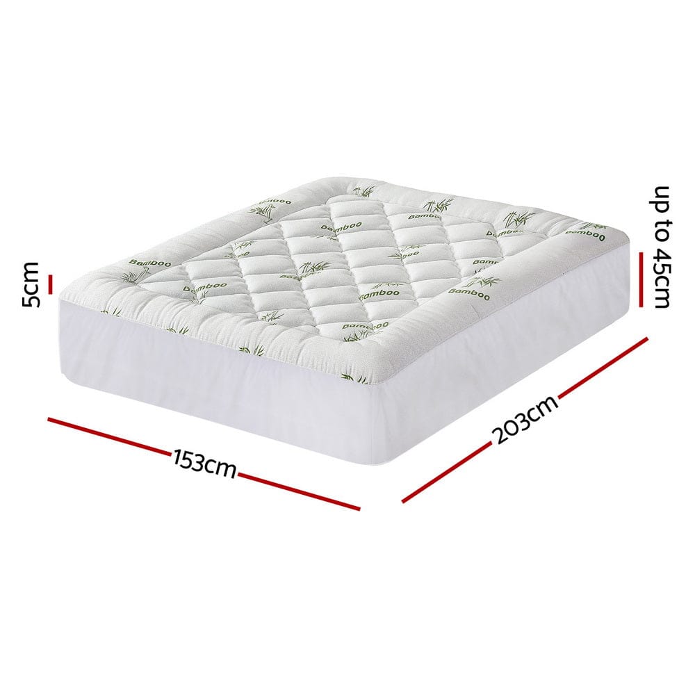 Giselle Furniture > Mattresses > Mattress Toppers Giselle Mattress Topper 5cm Pillowtop toppers Bamboo Queen