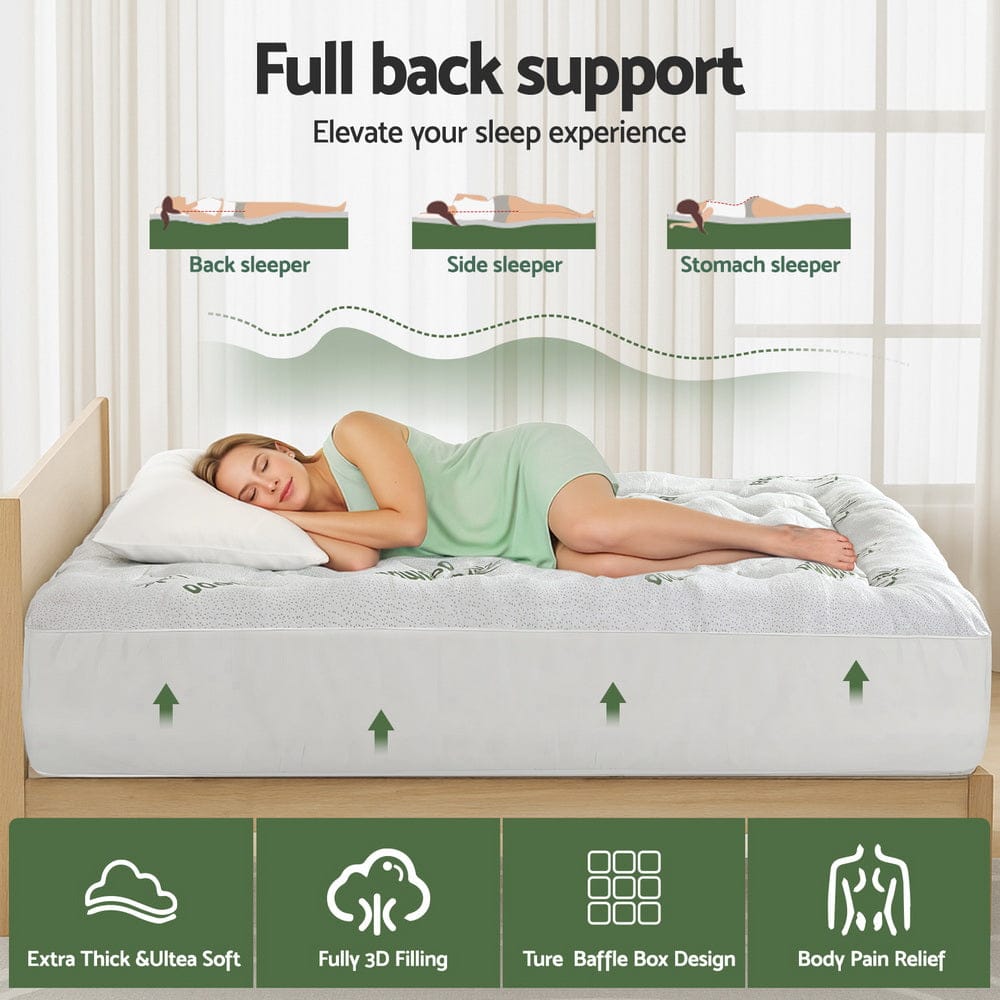Giselle Furniture > Mattresses > Mattress Toppers Giselle Mattress Topper 5cm Pillowtop toppers Bamboo Queen