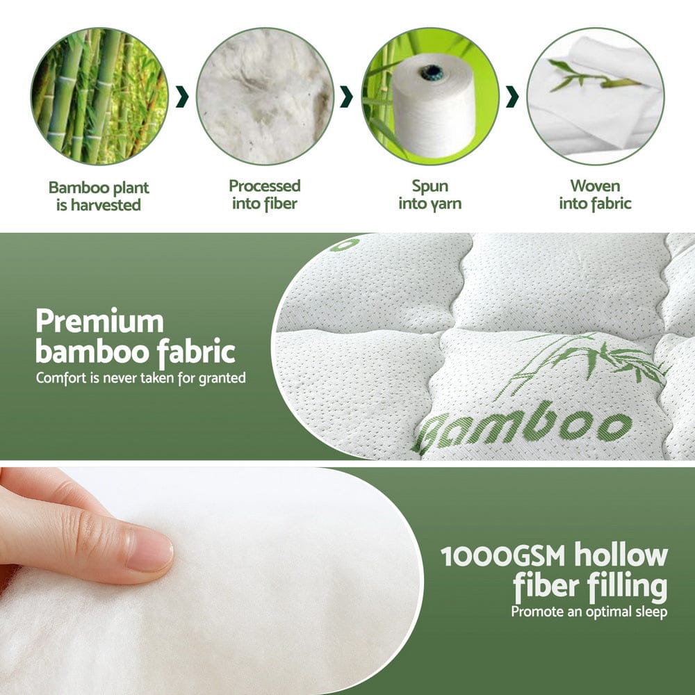 Giselle Furniture > Mattresses > Mattress Toppers Giselle Mattress Topper 5cm Pillowtop toppers Bamboo Single