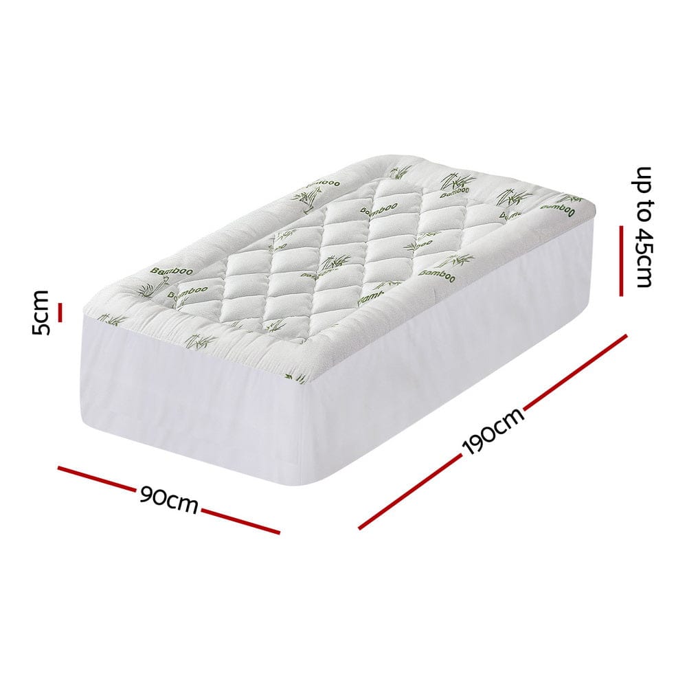 Giselle Furniture > Mattresses > Mattress Toppers Giselle Mattress Topper 5cm Pillowtop toppers Bamboo Single