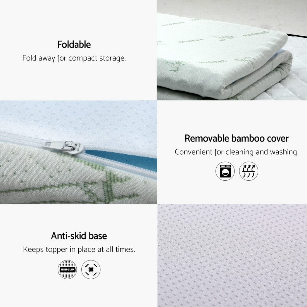 Giselle Furniture > Mattresses > Mattress Toppers Giselle Memory Foam Mattress Topper 7-Zone 8cm King Single