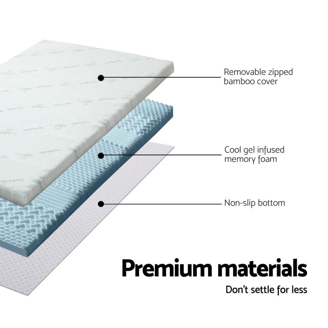 Giselle Furniture > Mattresses > Mattress Toppers Giselle Memory Foam Mattress Topper 7-Zone 8cm King Single