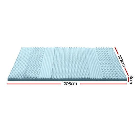 Giselle Furniture > Mattresses > Mattress Toppers Giselle Memory Foam Mattress Topper 7-Zone 8cm King Single