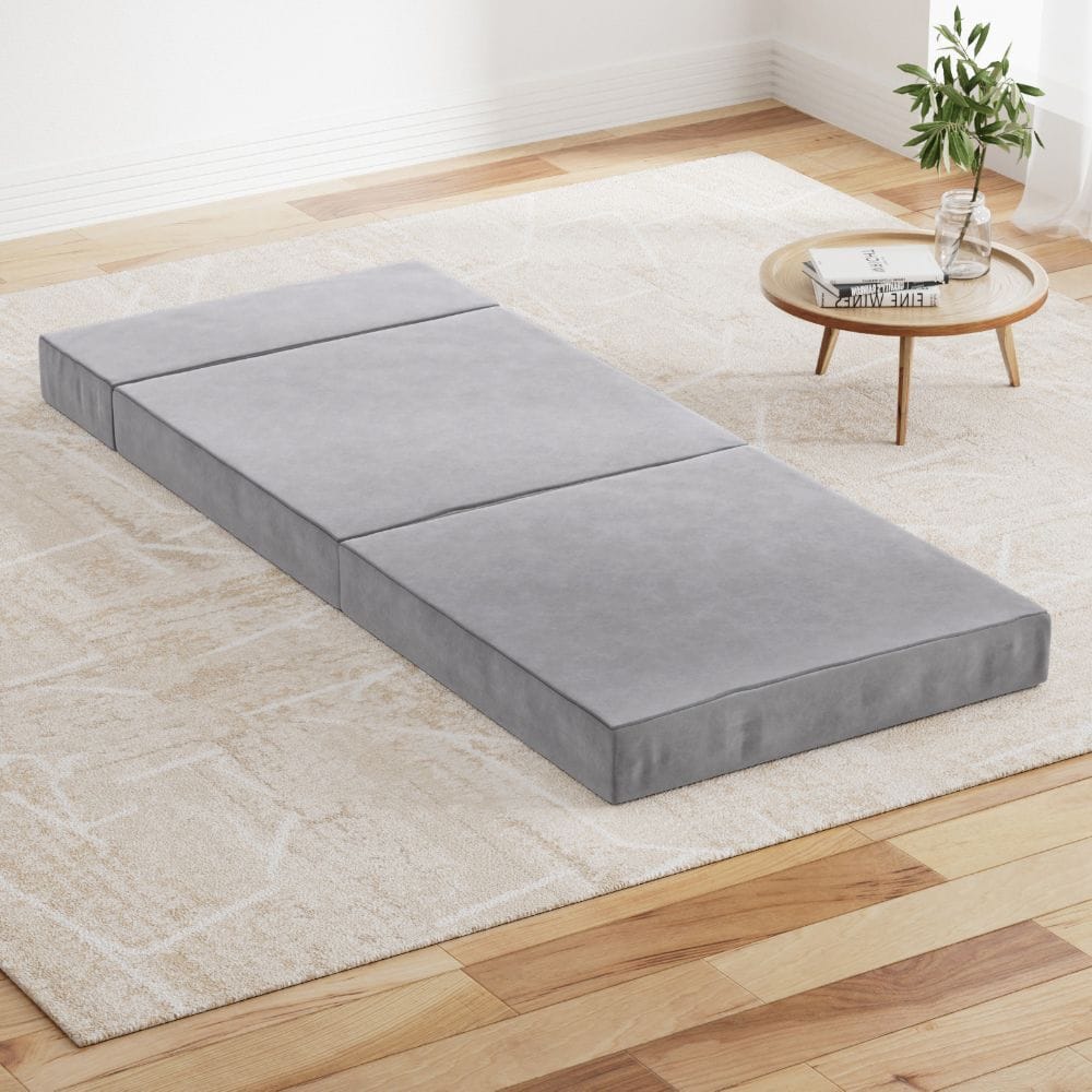 Giselle Furniture > Mattresses > Queen Mattress Giselle Bedding Foldable Mattress Folding Foam Bed Mat Light Grey