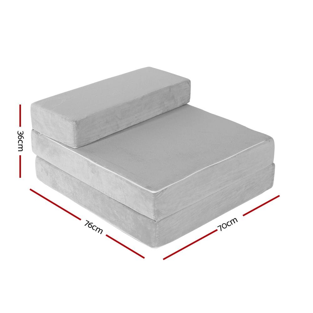 Giselle Furniture > Mattresses > Queen Mattress Giselle Bedding Foldable Mattress Folding Foam Bed Mat Light Grey