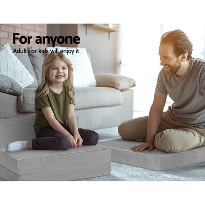Giselle Furniture > Mattresses > Queen Mattress Giselle Bedding Foldable Mattress Folding Foam Bed Mat Light Grey