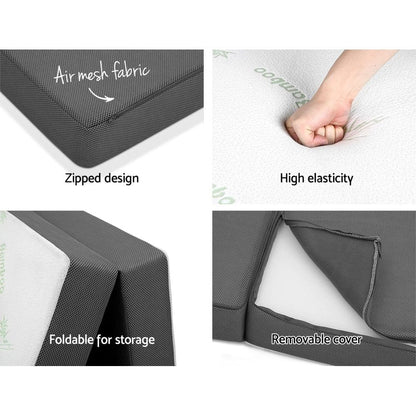 Giselle Furniture > Mattresses > Single Mattress Giselle Bedding Foldable Mattress Folding Foam Single Bamboo