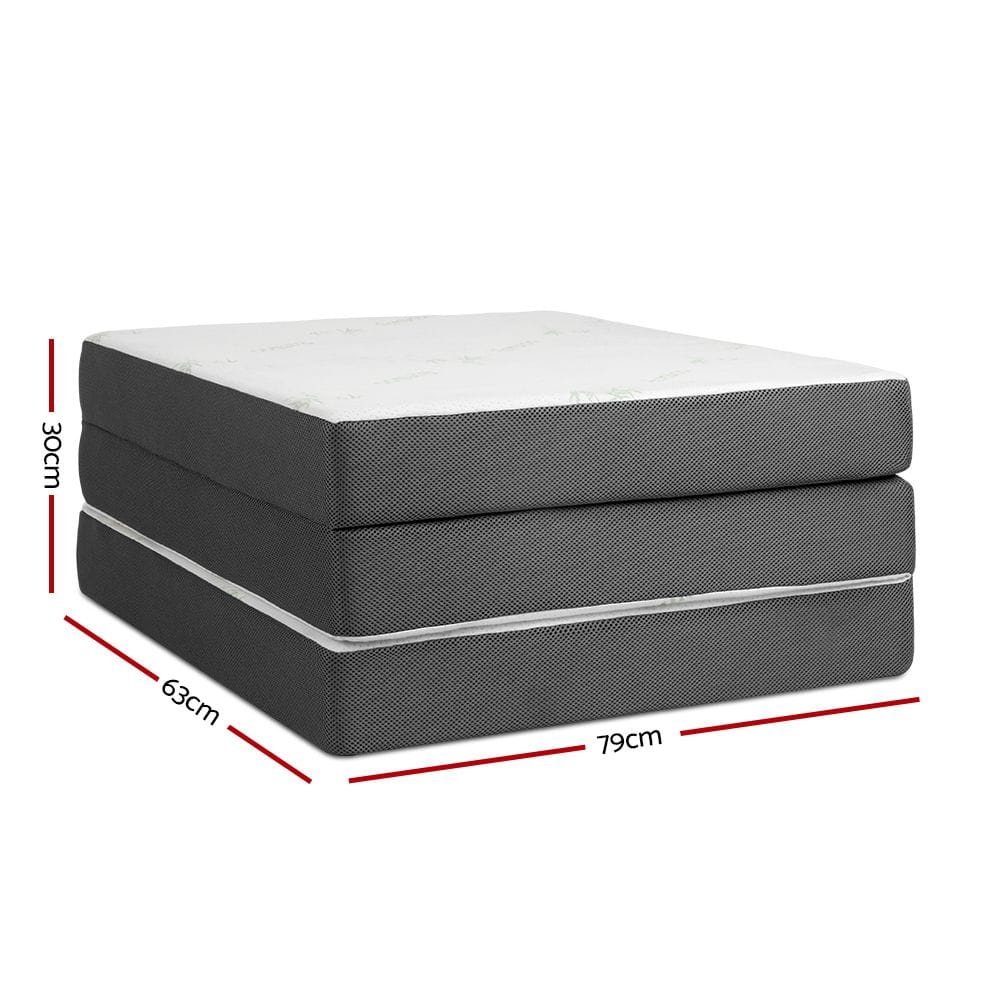 Giselle Furniture > Mattresses > Single Mattress Giselle Bedding Foldable Mattress Folding Foam Single Bamboo