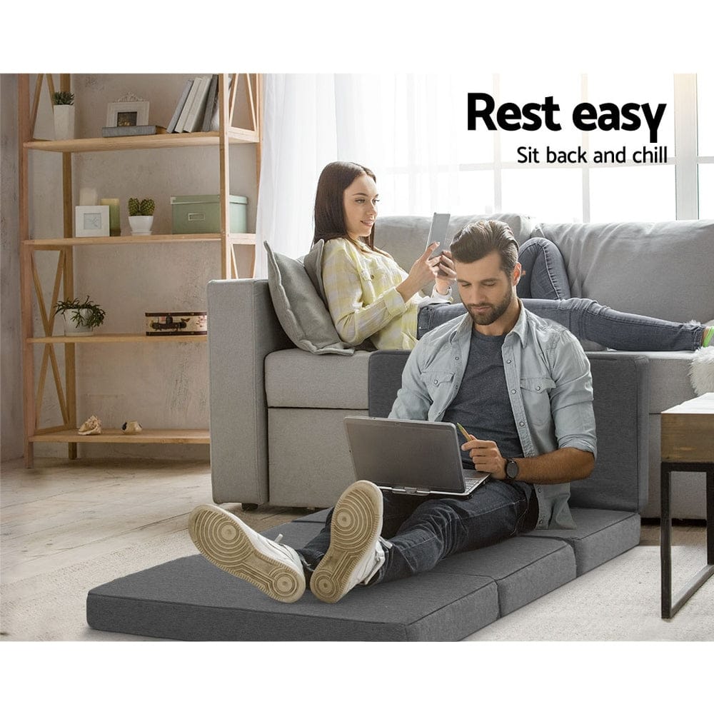 Giselle Furniture > Mattresses > Single Mattress Giselle Bedding Foldable Mattress Folding Foam Single Grey