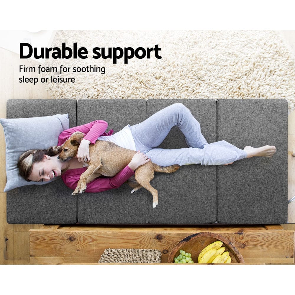 Giselle Furniture > Mattresses > Single Mattress Giselle Bedding Foldable Mattress Folding Foam Single Grey