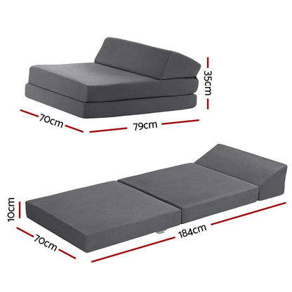 Giselle Furniture > Mattresses > Single Mattress Giselle Foldable Mattress Folding Sofa Bed Trifold Sleeping Camping Cushion Mat
