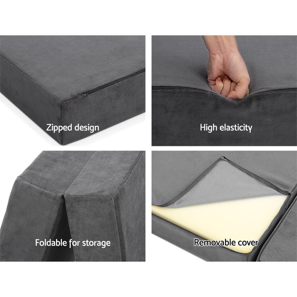 Giselle Furniture > Sofas > Sofas & Sofa Beds Giselle Bedding Foldable Mattress Folding Foam Bed Mat Single Grey