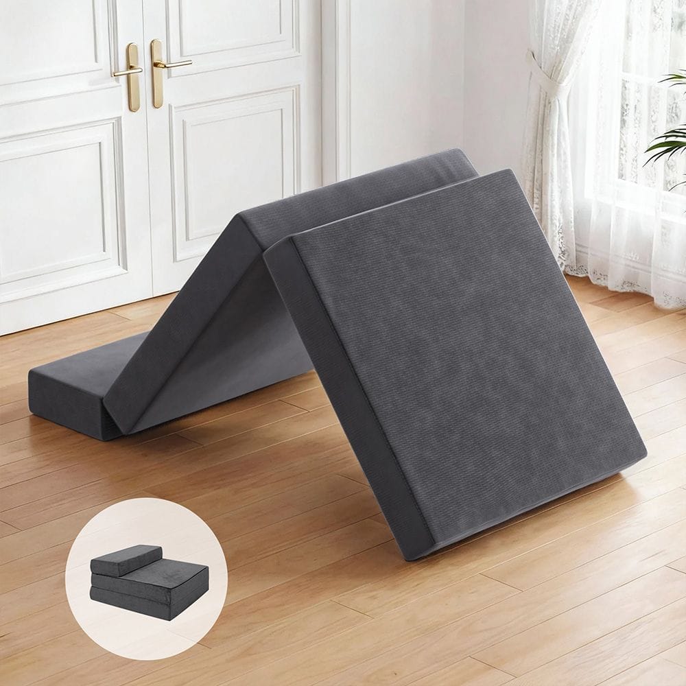 Giselle Furniture > Sofas > Sofas & Sofa Beds Giselle Bedding Foldable Mattress Folding Foam Bed Mat Single Grey