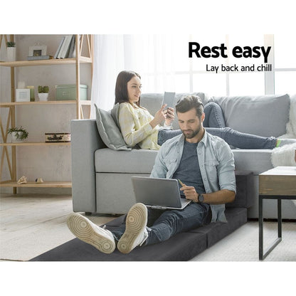 Giselle Furniture > Sofas > Sofas & Sofa Beds Giselle Bedding Foldable Mattress Folding Foam Bed Mat Single Grey