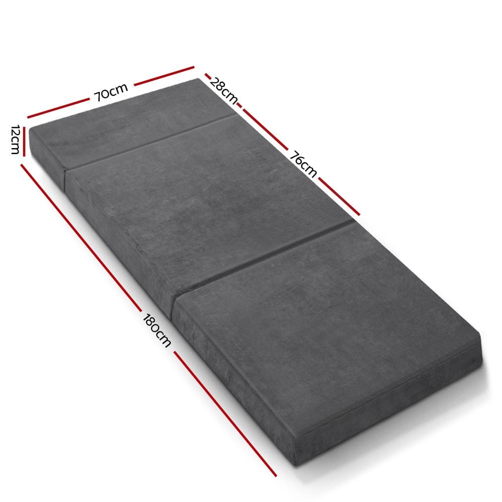 Giselle Furniture > Sofas > Sofas & Sofa Beds Giselle Bedding Foldable Mattress Folding Foam Bed Mat Single Grey