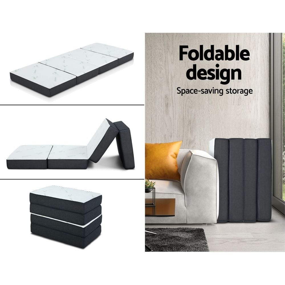 Giselle Furniture > Sofas > Sofas & Sofa Beds Giselle Bedding Foldable Mattress Folding Foam Sofa Bed Mat Bamboo
