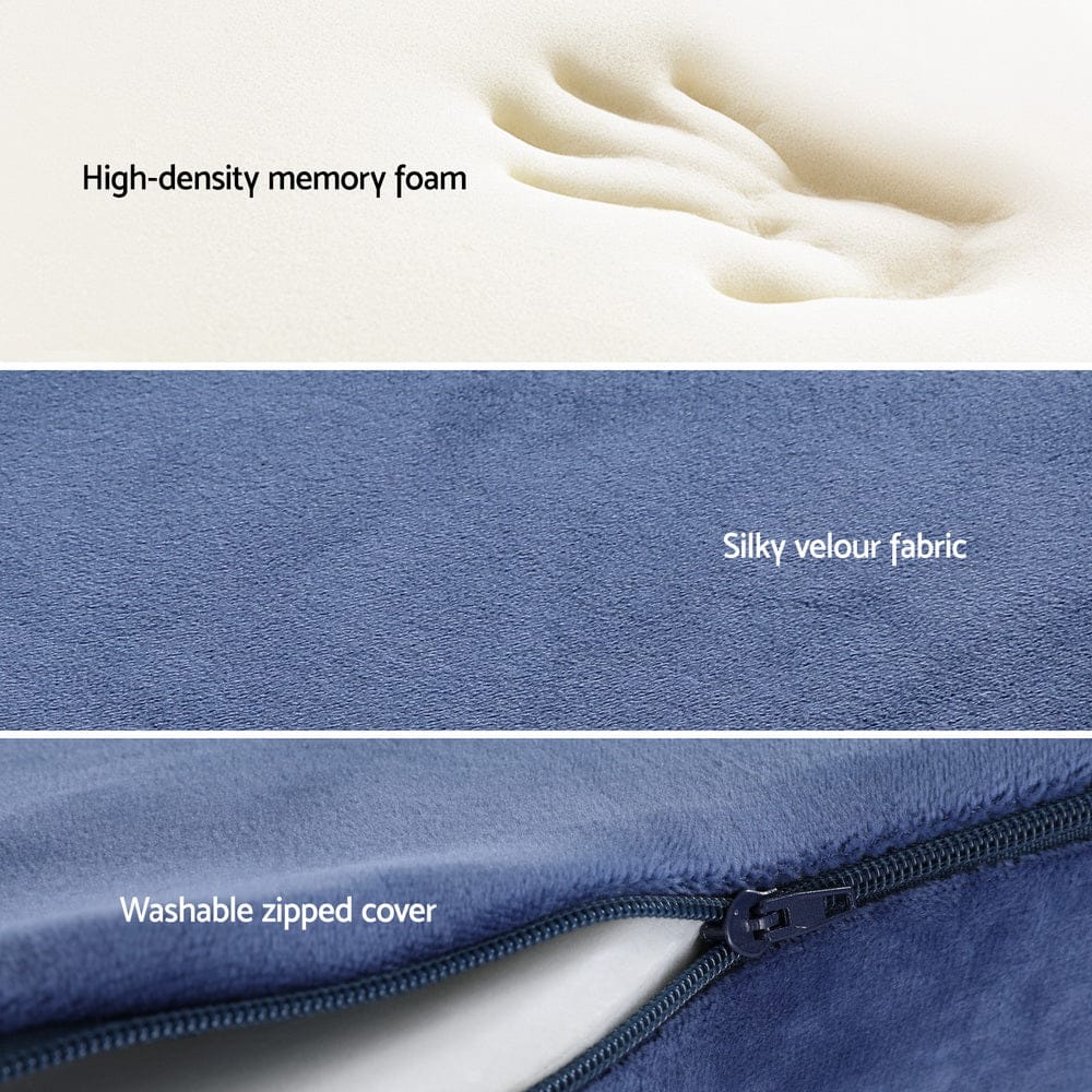 Giselle Health & Beauty > Personal Care > Back Care Giselle Bedding Seat Cushion Memory Foam Pillow Back Pain Relief Chair Pad Blue