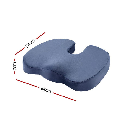 Giselle Health & Beauty > Personal Care > Back Care Giselle Bedding Seat Cushion Memory Foam Pillow Back Pain Relief Chair Pad Blue