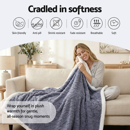 Giselle Home & Garden > Bedding > Blankets & Throws Giselle 152x203cm Throw Blanket Double-Sided Fleece Lightweight For Sofa Couch Bed Queen