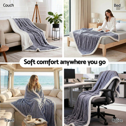 Giselle Home & Garden > Bedding > Blankets & Throws Giselle 203x230cm Throw Blanket Double-Sided Fleece Lightweight For Sofa Couch Bed