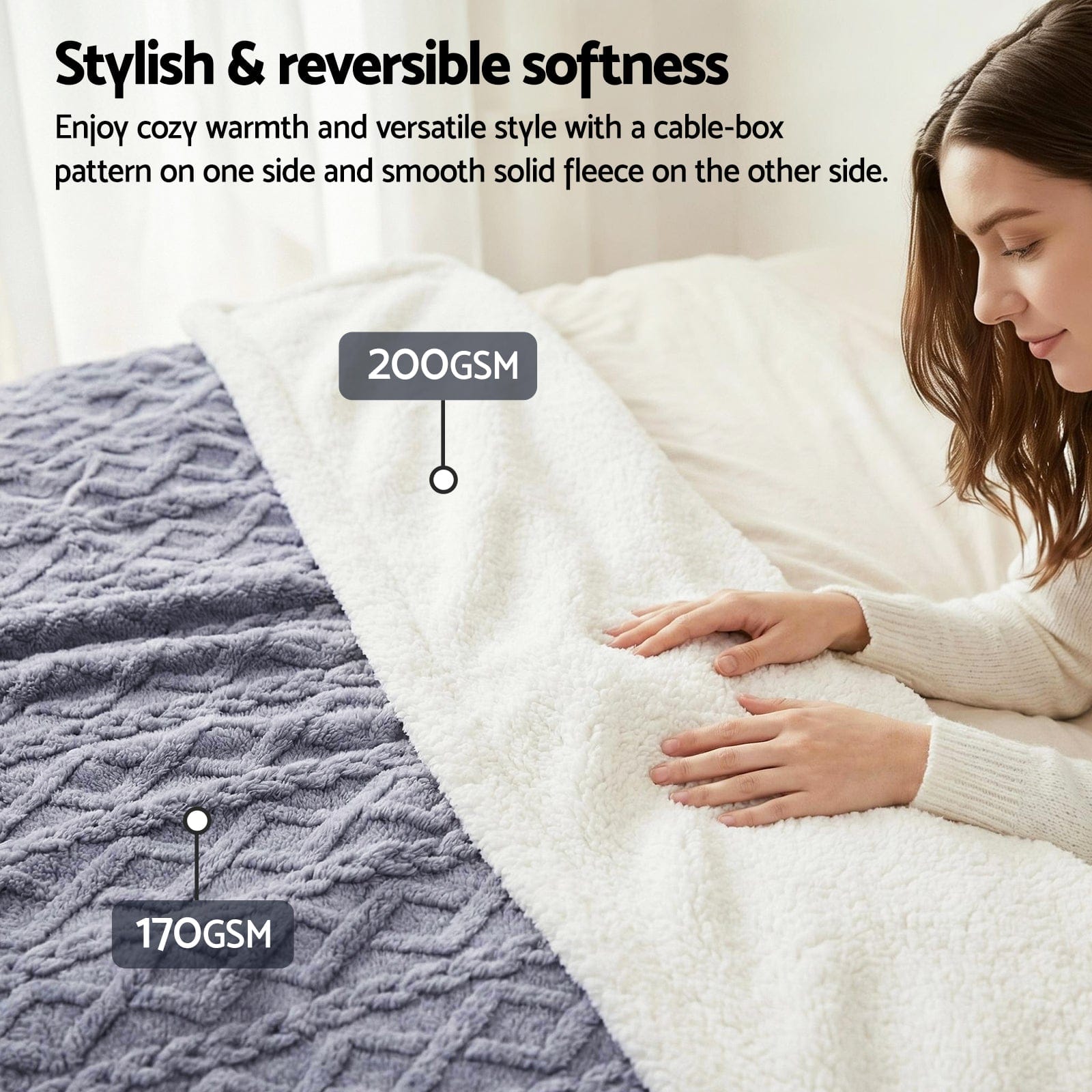 Giselle Home & Garden > Bedding > Blankets & Throws Giselle 203x230cm Throw Blanket Double-Sided Fleece Lightweight For Sofa Couch Bed