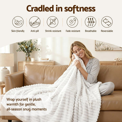 Giselle Home & Garden > Bedding > Blankets & Throws Giselle 203x230cm Throw Blanket Fleece Soft Lightweight Cozy Sofa Couch Bed Throw