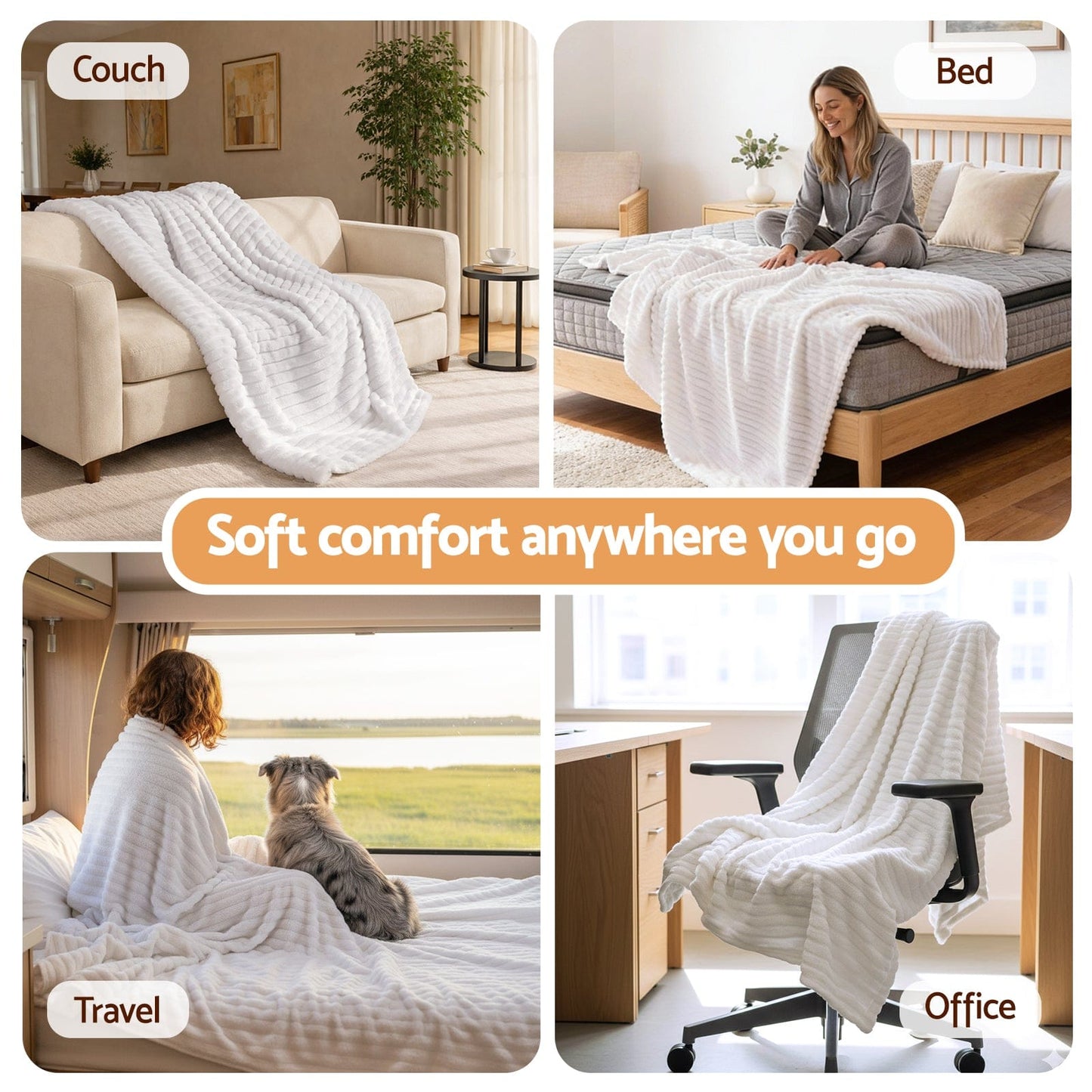 Giselle Home & Garden > Bedding > Blankets & Throws Giselle 203x230cm Throw Blanket Fleece Soft Lightweight Cozy Sofa Couch Bed Throw
