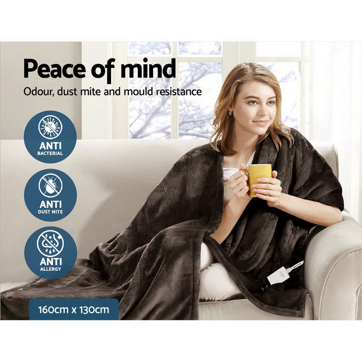 Giselle Home & Garden > Bedding > Blankets & Throws Giselle Bedding Electric Throw Blanket - Chocolate