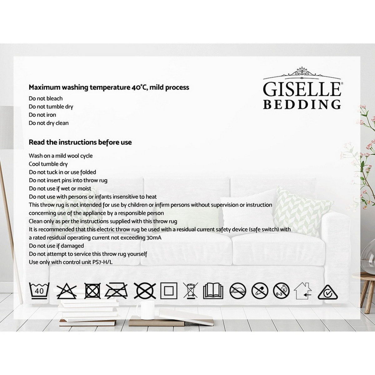 Giselle Home & Garden > Bedding > Blankets & Throws Giselle Bedding Electric Throw Blanket - Navy