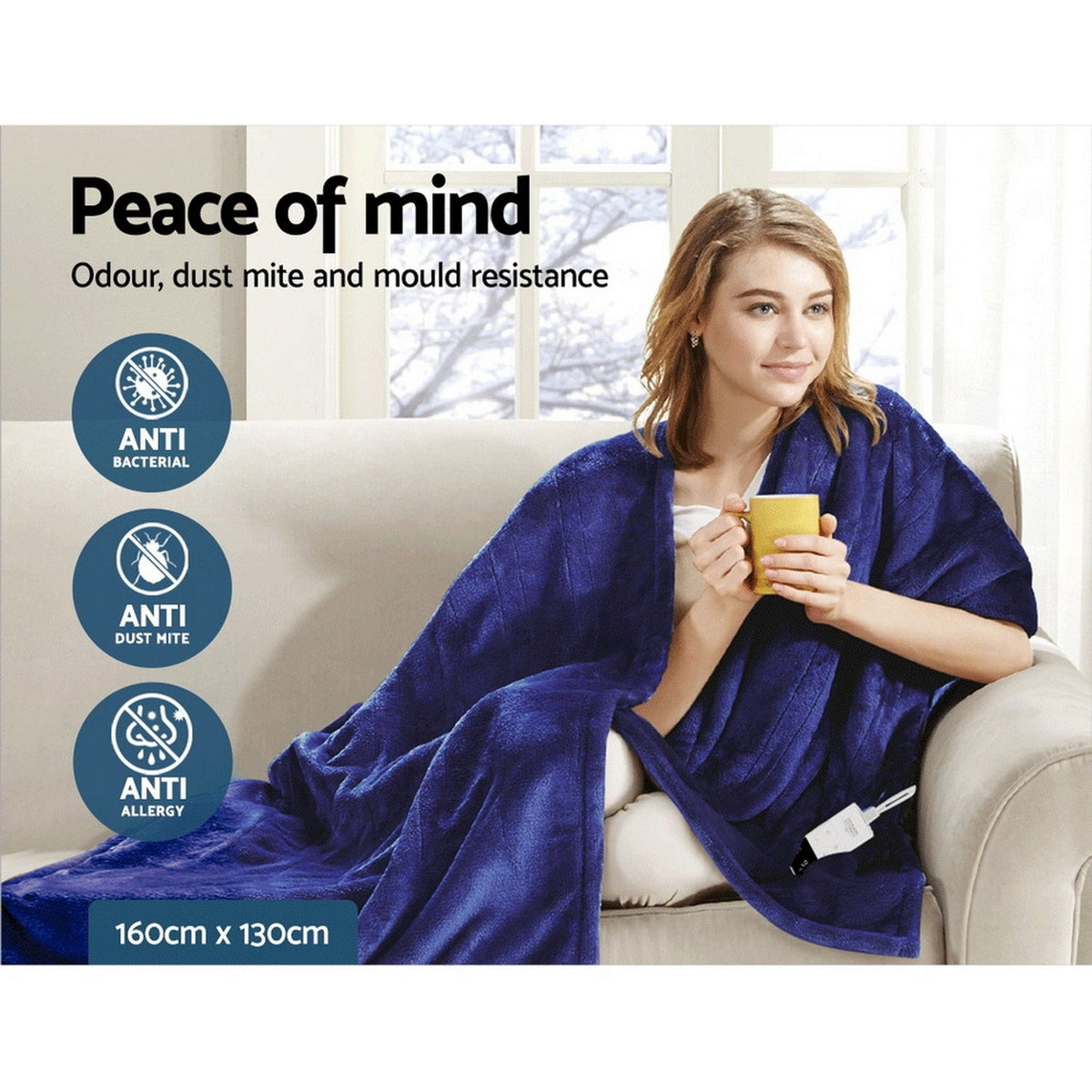 Giselle Home & Garden > Bedding > Blankets & Throws Giselle Bedding Electric Throw Blanket - Navy