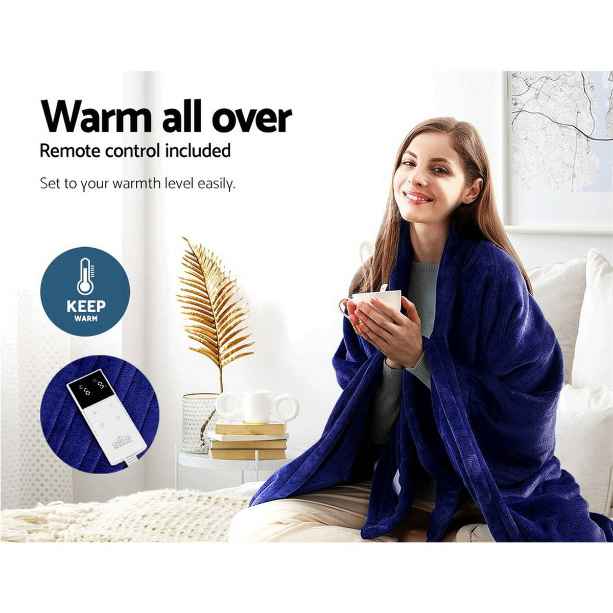 Giselle Home & Garden > Bedding > Blankets & Throws Giselle Bedding Electric Throw Blanket - Navy