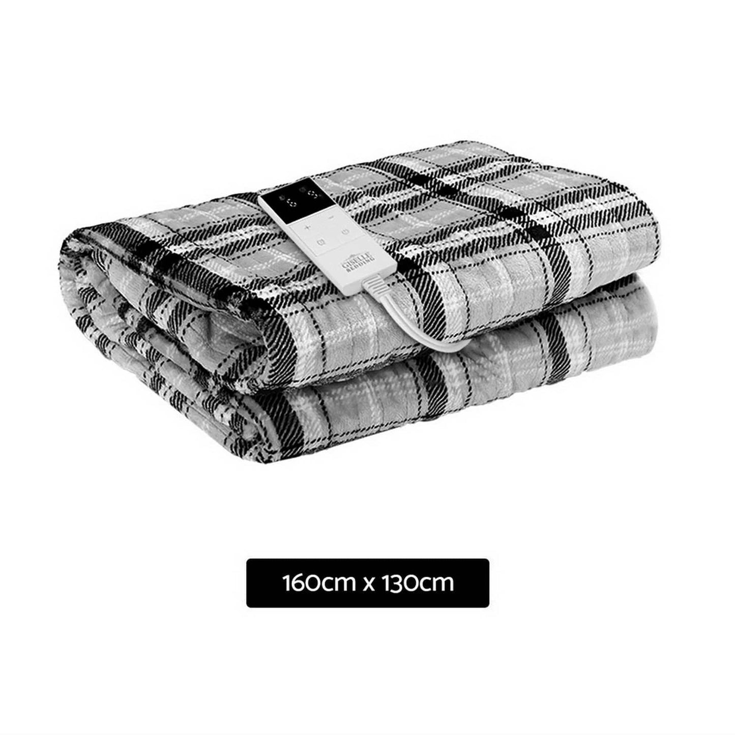 Giselle Home & Garden > Bedding > Blankets & Throws Giselle Bedding Electric Throw Rug Flannel Snuggle Blanket Washable Heated Grey and White Checkered