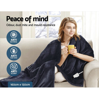 Giselle Home & Garden > Bedding > Blankets & Throws Giselle Bedding Heated Electric Throw Rug Fleece Sunggle Blanket Washable Charcoal