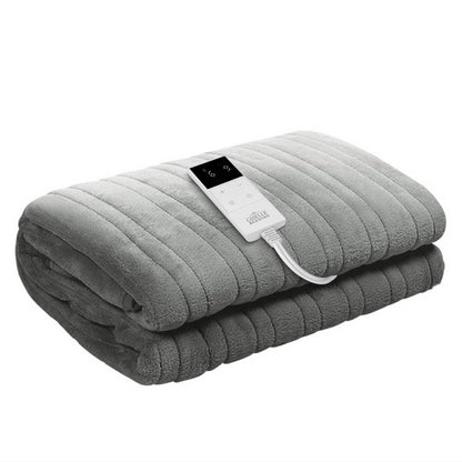 Giselle Home & Garden > Bedding > Blankets & Throws Giselle Bedding Heated Electric Throw Rug Fleece Sunggle Blanket Washable Silver