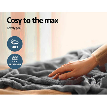 Giselle Home & Garden > Bedding > Blankets & Throws Giselle Bedding Heated Electric Throw Rug Fleece Sunggle Blanket Washable Silver