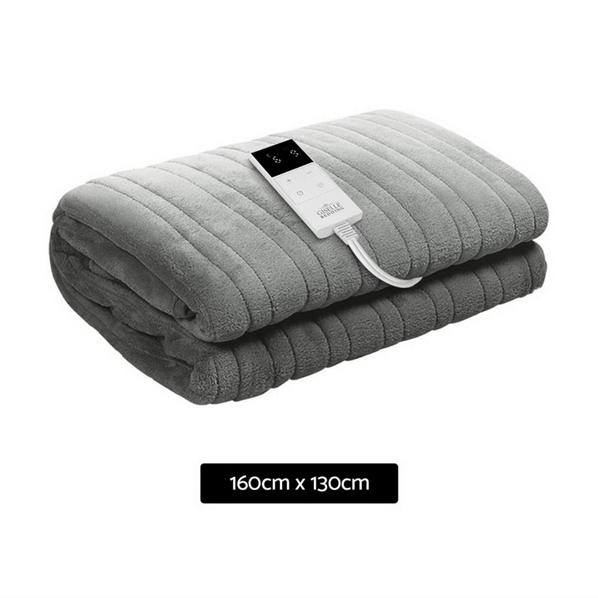 Giselle Home & Garden > Bedding > Blankets & Throws Giselle Bedding Heated Electric Throw Rug Fleece Sunggle Blanket Washable Silver