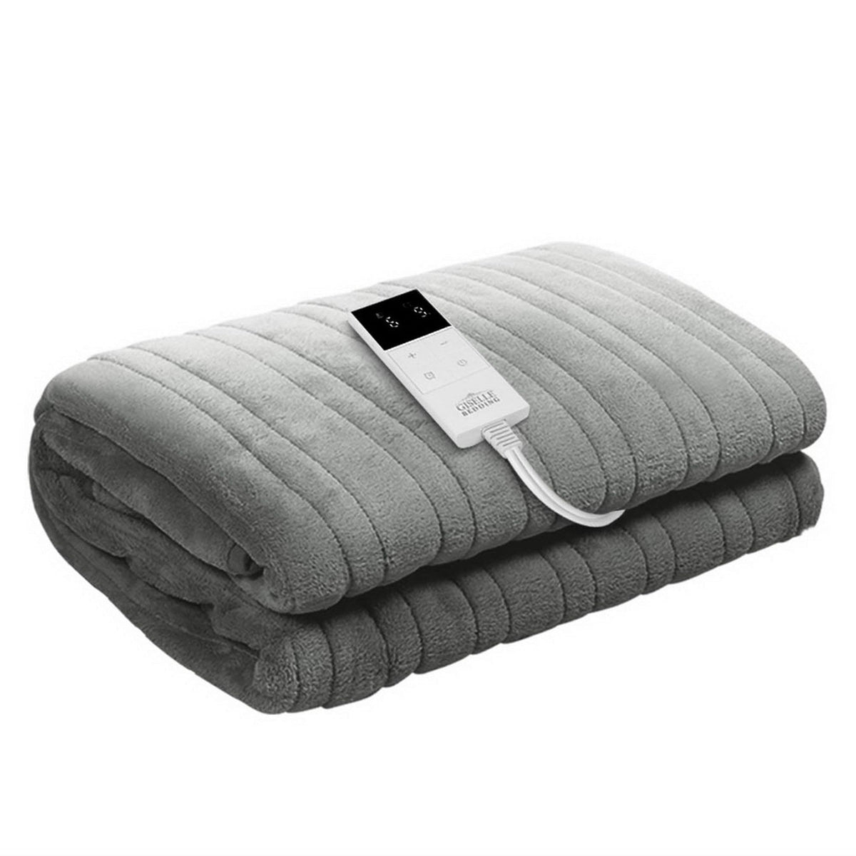 Giselle Home & Garden > Bedding > Blankets & Throws Giselle Bedding Heated Electric Throw Rug Fleece Sunggle Blanket Washable Silver