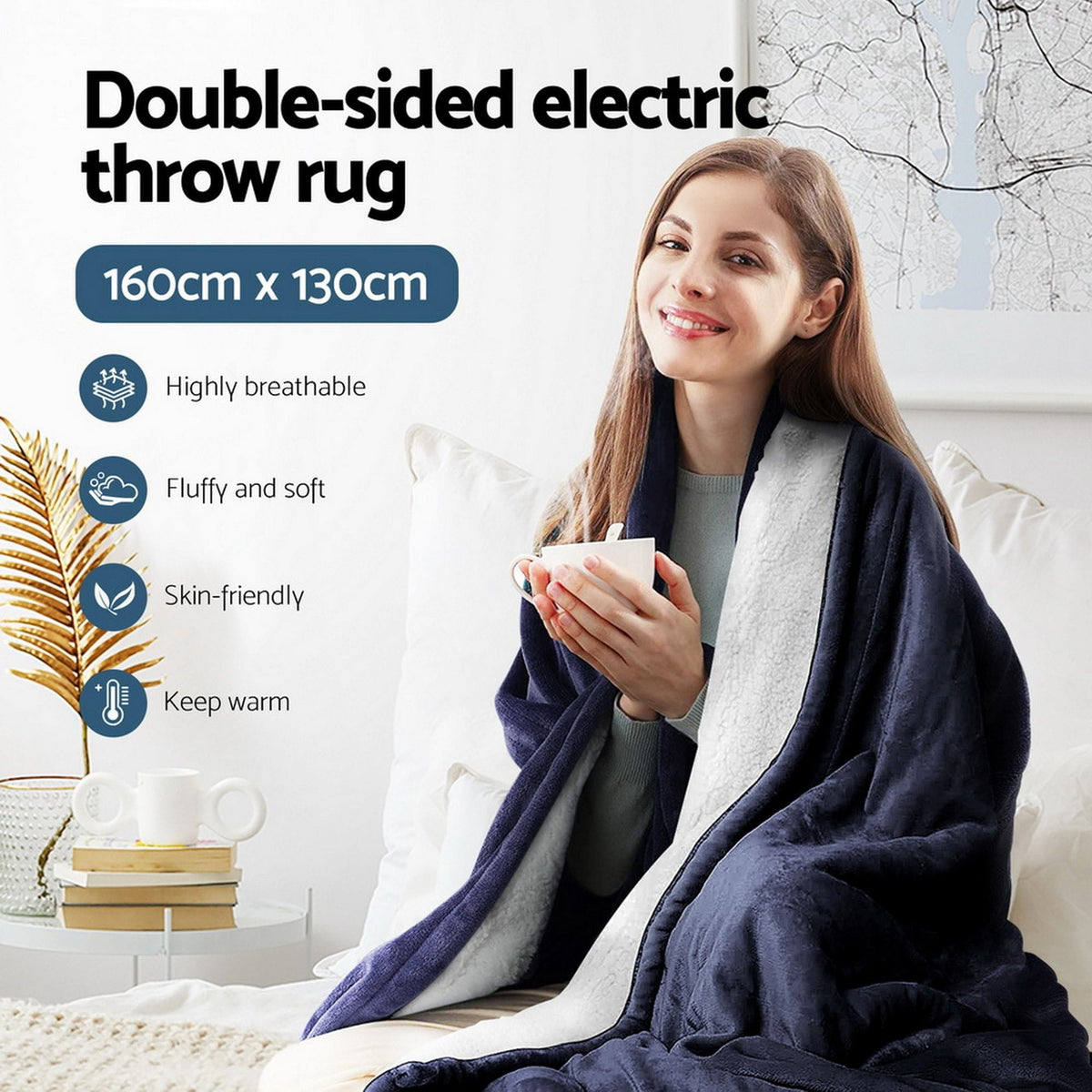Giselle Home & Garden > Bedding > Blankets & Throws Giselle Electric Throw Rug Heated Blanket Fleece Charcoal