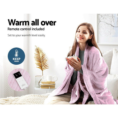 Giselle Home & Garden > Bedding > Blankets & Throws Giselle Electric Throw Rug Heated Blanket Fleece Pink