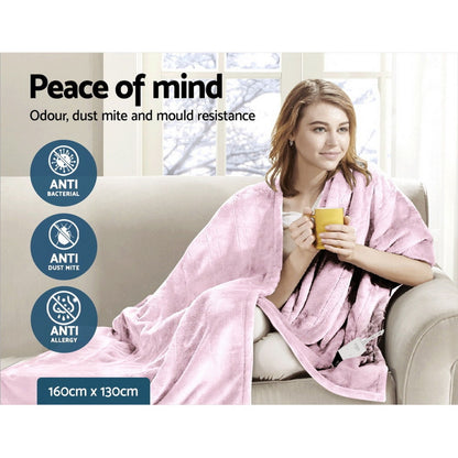 Giselle Home & Garden > Bedding > Blankets & Throws Giselle Electric Throw Rug Heated Blanket Fleece Pink