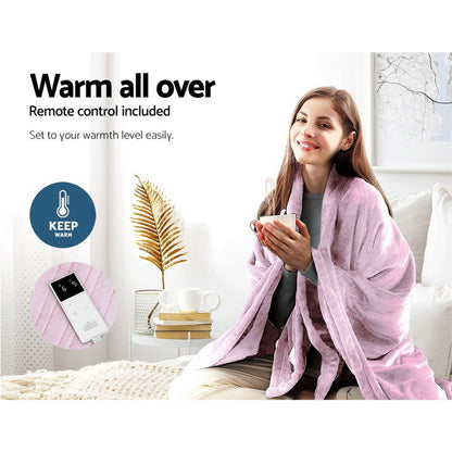 Giselle Home & Garden > Bedding > Blankets & Throws Giselle Electric Throw Rug Heated Blanket Fleece Pink