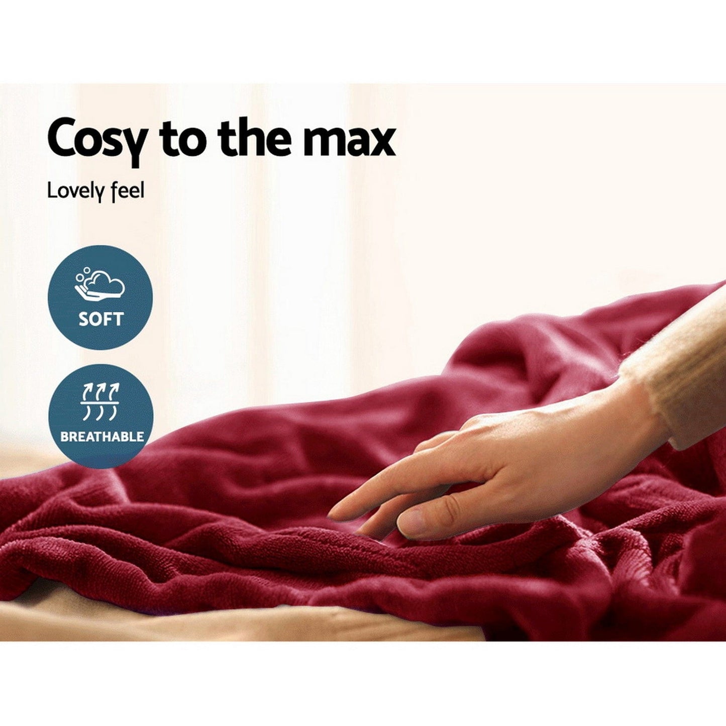 Giselle Home & Garden > Bedding > Blankets & Throws Giselle Electric Throw Rug Heated Blanket Fleece Red