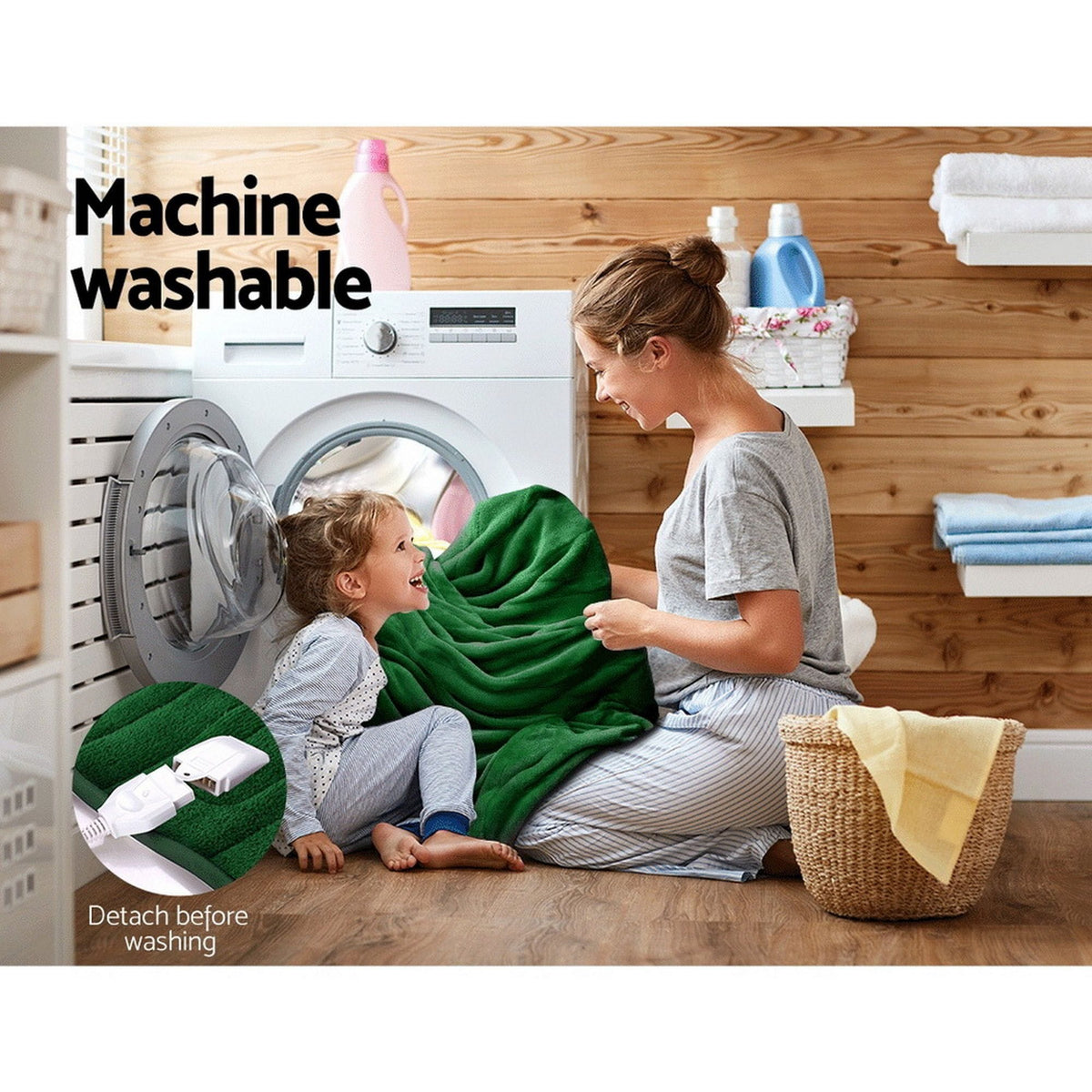 Giselle Home & Garden > Bedding > Blankets & Throws Giselle Electric Throw Rug Heated Blanket Washable Snuggle Flannel Winter Green