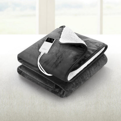Giselle Home & Garden > Bedding > Blankets & Throws Giselle Electric Throw Rug Heated Blanket Washable Snuggle Flannel Winter Grey