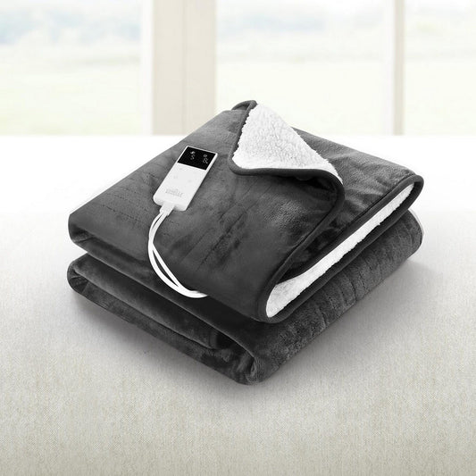 Giselle Home & Garden > Bedding > Blankets & Throws Giselle Electric Throw Rug Heated Blanket Washable Snuggle Flannel Winter Grey